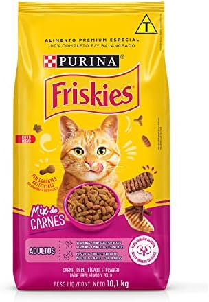 Rações Premium vs Rações Comuns: Qual o Verdadeiro Custo-Benefício para a Saúde do Seu Pet? 29 Purina Ração Gatos Adultos Friskies Mix De Carnes 10.1Kg
