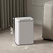 ELPHECO Stainless Steel Office Trash Can 6.6 Gallon Motion Sensor Garbage Bin Rectangular Automatic Touch Free Waste Bin for Hotel and Living Room(White), 2AA