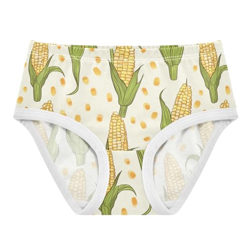 Wusikd Corns Light Yellow Girls' Underwear Cotton Green Orange Girls Briefs Soft Toddler Underwear 2T