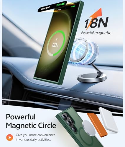 Image of FNTCASE for Samsung Galaxy S23 Ultra Case: [Fit for Magsafe] Magnetic Translucent Matte Anti-Fingerprint Cell Phone Cover Military Grade Shockproof Protective Case