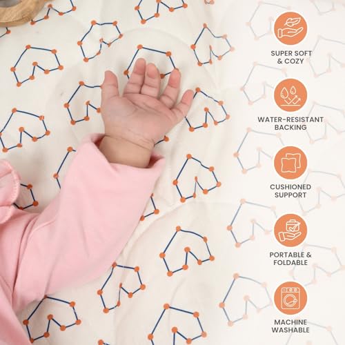 Image of TIDY SLEEP Waterproof Baby Messy Mat | Multipurpose Splash Mat for Under High Chair, Art & Craft, Feeding, Playtime | Anti-Slip, Easy Clean, Foldable | 95x95 cm | Galactic Love