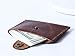 Handmade Vintage Leather Wallet - Slim Front Pocket Credit Card Holder, Hand-Stitched Genuine Cowhide Wallet for Men & Women, Holds 4-8 Cards + Cash (Dark brown stitching, Small Flap Wallet)