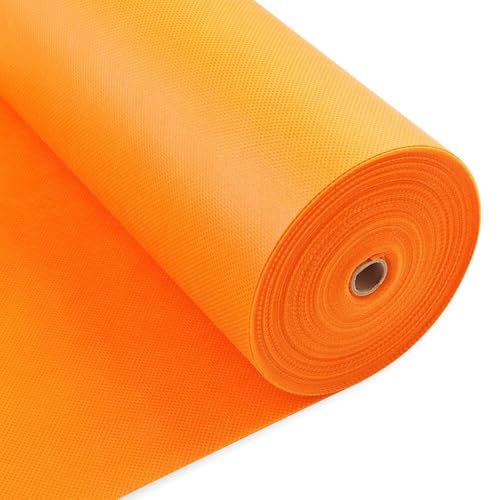 Longing Home Rouleau de Nappe jetable en intissé Imitation Tissu au mètre, idéal pour Un Anniversaire, Une fête, décoration (Orange, 1,18 × 25 m)