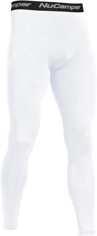 NuCamper Mens Compression Pants Cool Dry Tights Brethable Leggings Athletic Base Layer Bottoms for Running Basketball