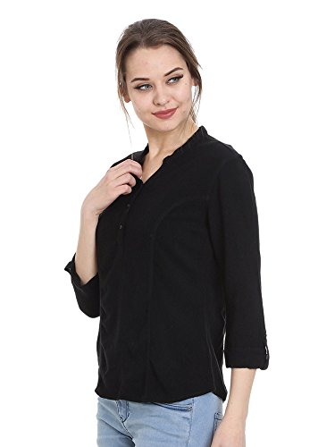 Image of Identiti Women Three Quarter Sleeves Solid Slim Fit 100% Viscose Casual Top for Women