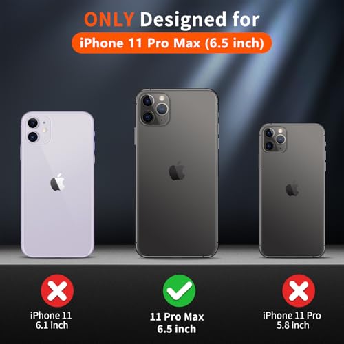 Supfine Magnetic For Iphone 11 Pro Max Case (Compatible With Magsafe) (10 Ft Military Grade Drop Protection) Slim Translucent Matte Shockproof With Anti-Fingerprint Phone Case,Matte Black thumb #1