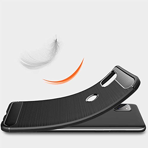 Image of NPRC Hybrid Ultra Slim Protective Case TPU Non-Slip Carbon Fiber Texture Shockproof Case Cover for Moto G 5g - Black