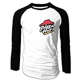 Mens Classic Pizza Hut Logo Tee T Shirt Long Sleeve Uniform T-Shirt Sport Tshirt for Men Clothes...