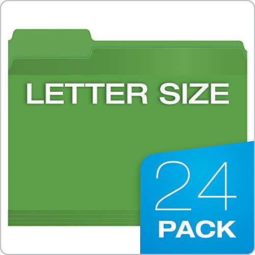 Pendaflex Reinforced File Folders, Extra Durable, Poly Reinforced Edges, Assorted Colors, Letter Size, 1/3 Cut Tabs, 24 Per Pack (86213) #TOP4