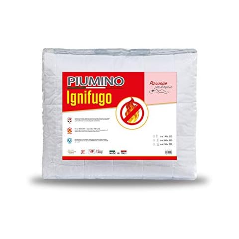 V.I.P. Very Important Pillow V.I.P. Winter IGNIFUGO Down Jacket Homologated in Class 1 IM, 100% Polyester Carded Siliconate, 1 and a Half, Gr. 200, White, Piazza e Mezza Cover