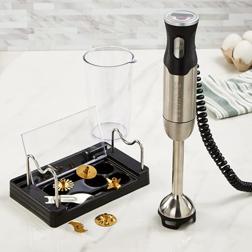 Comparison: Best Handheld Food Processor 8 BergHOFF X5 Pro Stainless Steel Handheld Food Processor With 5 Multifunctional Blades, 1000W, 18000 RPM, 13ft Expandable, Low Noise, 16-Speed Control, Lightweight