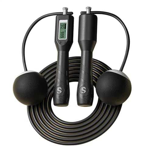 Cuerda de saltar inteligente digital de alambre con longitud ajustable para mujer