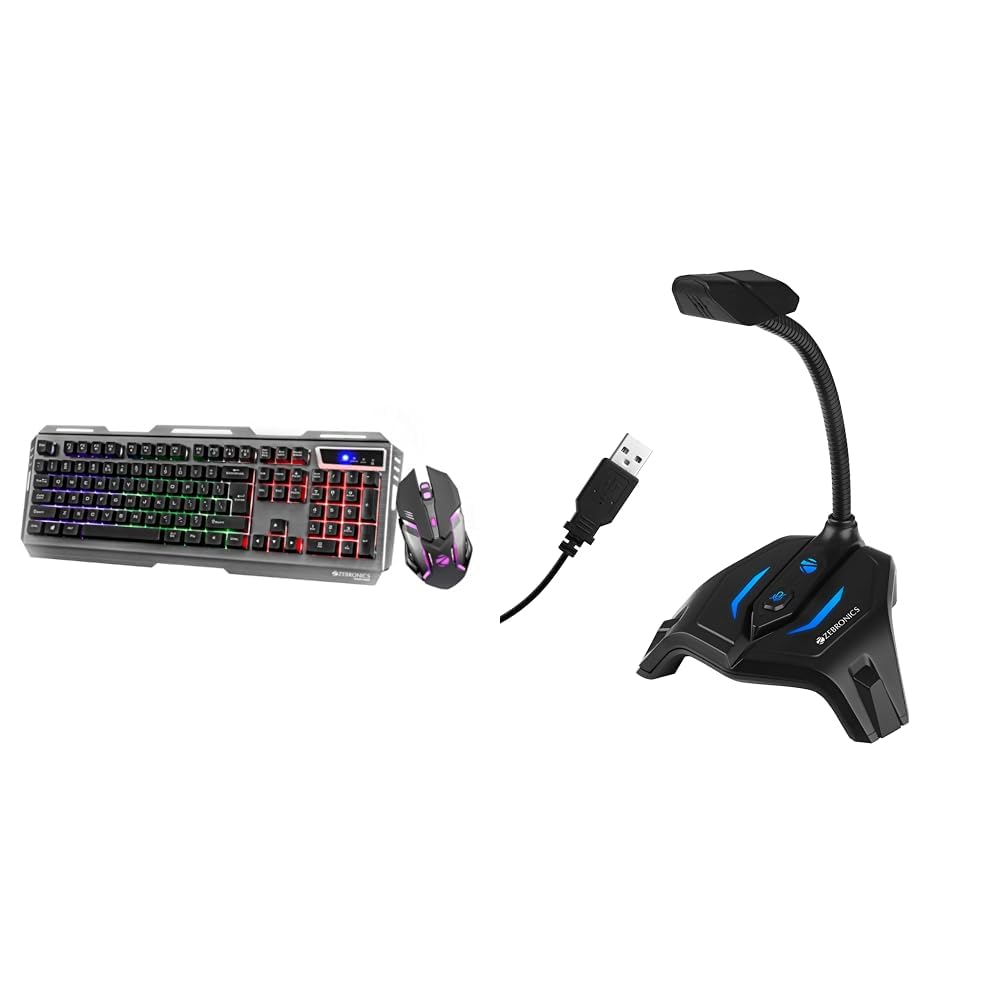 ZEBRONICS Transformer Gaming USB Keyboard and Mouse Combo,Braided Cable,Durable Al Body,Multimedia Keys (B0BPRDS9YT) Amazon Price History, Amazon Price Tracker