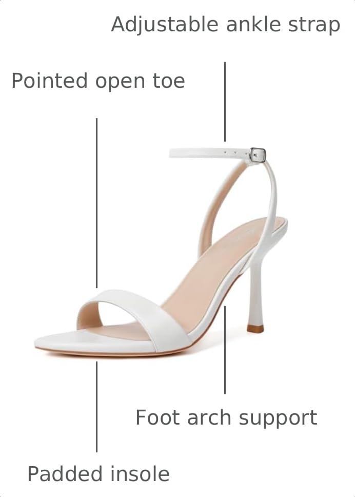 Image of Mostrin Heels for Women Strappy Pointed Open Toe Stiletto High Heeled Sandals
