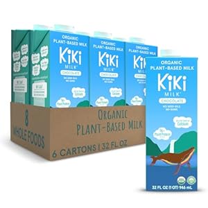 Kiki Milk Plant Based Milk – Organic Chocolate Milk – Calcium & Magnesium Source – Gluten Free, Gum Free, GMO Free, Dairy Free, Soy Free, Glyphosate Free – Shelf Stable – (32 oz • Pack of 6)