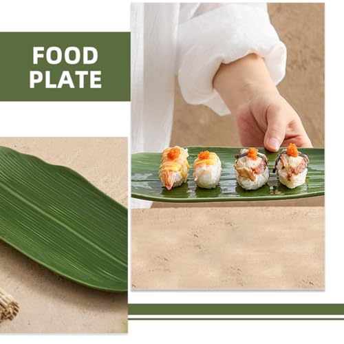 Plato de cerámica para sushi con forma de hoja estilo japonés miniatura 6