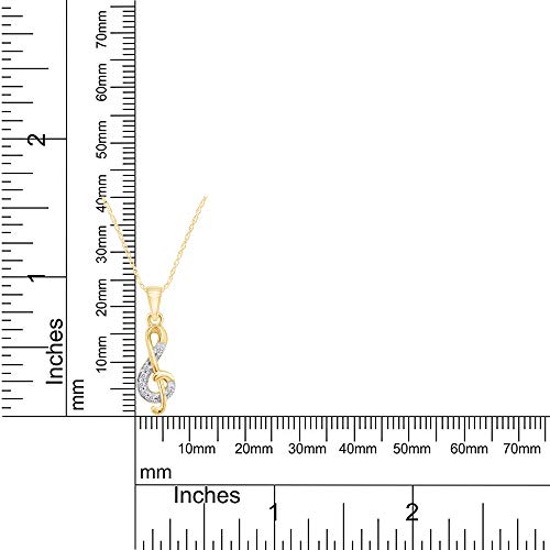 AFFY Treble G Clef Music Note Cubic Zirconia Pendant in 14K Gold Over Sterling Silver4