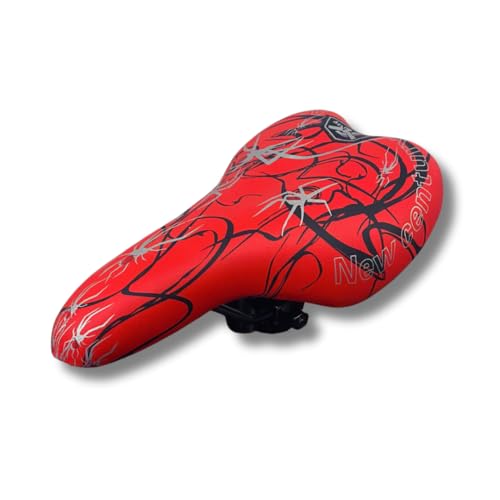 ECOVELO Fahrradsattel für Kinder, Spider-Man, bequem, wasserdicht, ergonomisch, universell für Straßenrad, Citybike, Mountainbike