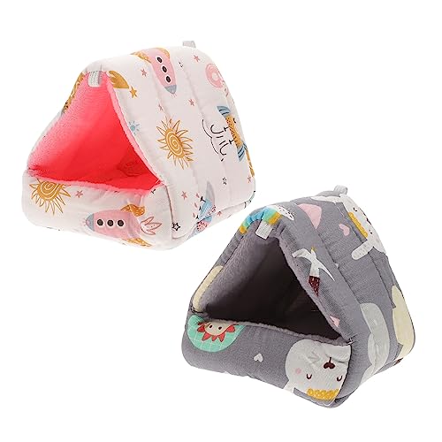 LIOOBO 2個 ハムスター 巣 ハムスター 餌 ハンモック モルモット 豚 マット ハムスター 苔 ハムスター 寝具 ペット ネズミ 袋 鳥 巣 干し草 ぬいぐるみ ハムスター ベッド 頑丈