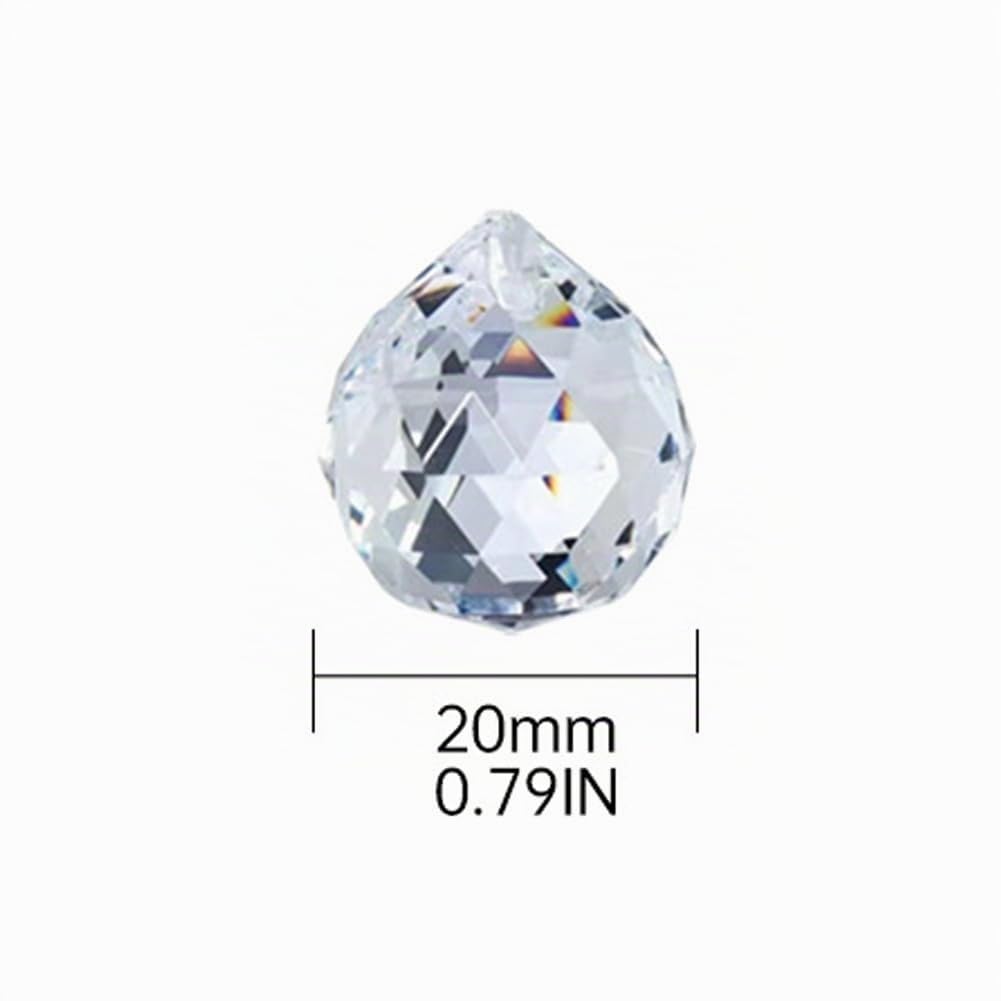 Kristalle zum Aufhängen, 20 Stück Sonnenfänger Kristall, 20mm Prisma Kristall Hängend Glasprisma, Kristallkugel Prisma für Kronleuchter Anhänger, Fenster, Garten, Hochzeit Dekor