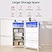 Yoobure Night Stand - LED White Nightstand with Charging Station, Bedside Table with 4 Storage Drawers and Storage Shelf, End Table with USB Ports and Outlets, Tall Dresser for Bedroom