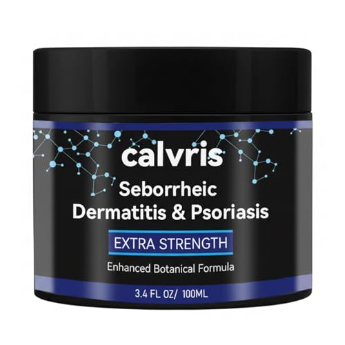 Calvris Extra Strength Scalp Cream - Flake & Itch Relief for Dandruff and Dry Scalp Enhanced Botanical Formula Soothes Irritation 3.4 fl oz