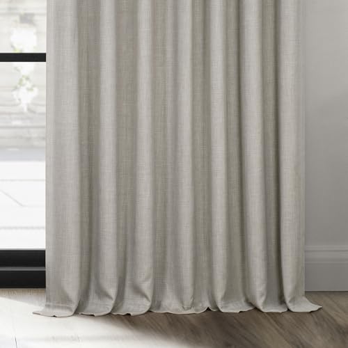 Image of HPD Half Price Drapes - Faux Linen Curtains for Living Room (2 Panels) - 100W X 108L - Extra Wide Textured Room Darkening Curtains for Bedroom 108 Inches Long - Drapes for Home Decor, Oatmeal