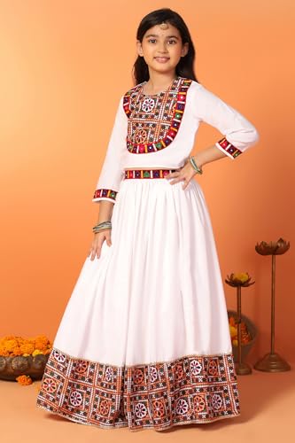 Image of Fashion Dream Girl's Silk Blend Readymade Lehenga Choli Set |Lehenga Choli for Girls|Ethnic Wear|Kids Lehenga