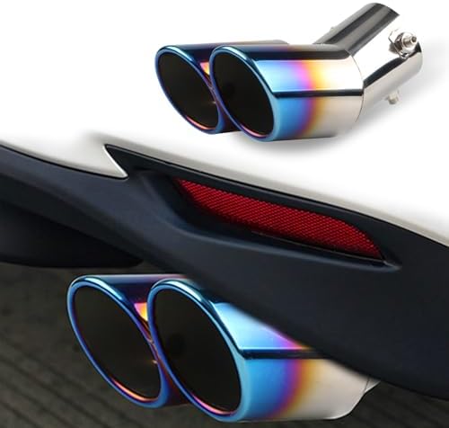 Adjustable Bent Exhaust Tip – Stainless Steel, Universal Fit, Blue Finish, 1.4”-2.5” Range