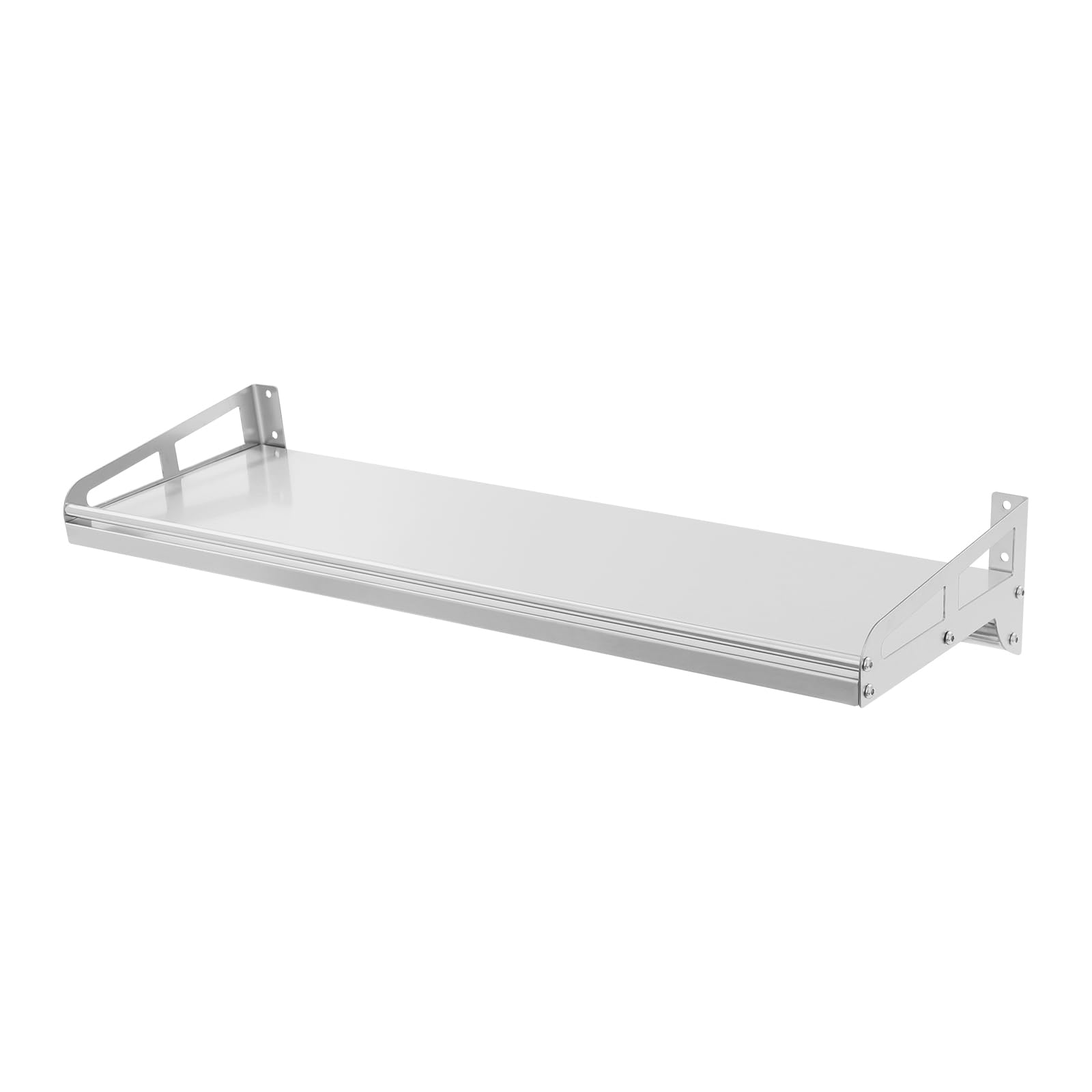 Mikrowellenregal Wandregal Küchenregal Edelstahlregal Gewürzregal Ablage Hakenleiste Edelstahl 304 80 x 25 cm Wandmontage für Küche Gewürze Geschirr Küchenutensilien Silber 50 kg