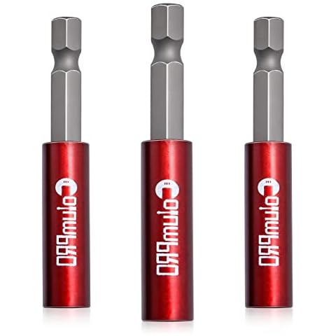 ColumPRO 3PCS 1/4" Strong Magnetic Extension Bit Holder,Hex Shank S2 Steel Magnetic,Screwdriver Extension,Quick-Change Hex Shank Set Cover