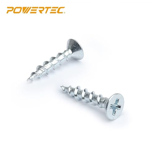 Miniatura 2 de POWERTEC QWS1005V #8 x 34" Juego de tornillos para madera, tornillos Phillips de cabeza plana de rosca profunda, 100 unidades