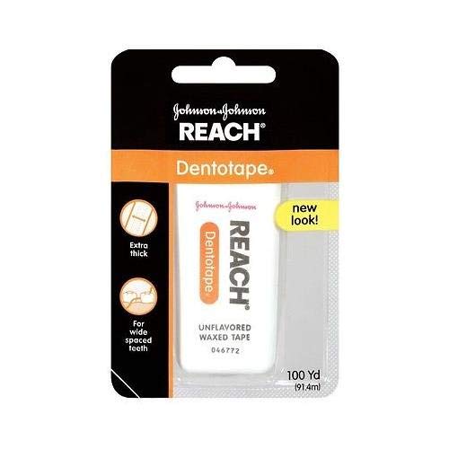 New JOHNSON Reach Dentotape Dental Floss Wide Unflavored 100 Yard
