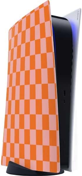 Skinit Decal Gaming Skin Compatible with PS5 Digital Edition Console - Red and Black Checkerboard Design