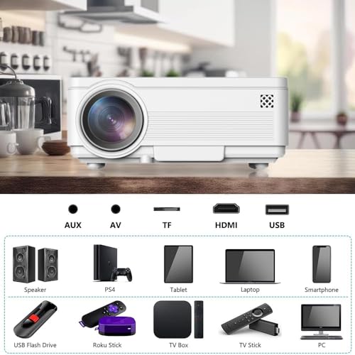 Image of BIGASUO Andriod 5G WiFi Projector Home 4K Support 1080P Smartphone Full Hd Portable Builtin YouTube Other Apps Auto Keystone 4000 Lumens 200 inch Screen Compatible 4K Tv Stick, Multicolor (BGP34)