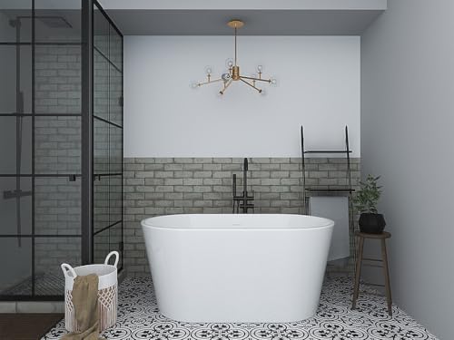 Miniatura 6 de Vente-Unique-Bañera Exenta Ovalada - 180 L - 130 X 71 X 58 Cm - Blanco - Acrílico - Apogon