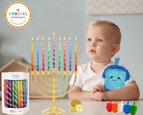 The Dreidel Company KJYHGHJK78 Deluxe Twisted Hanukkah Menorah Candles thumb #1