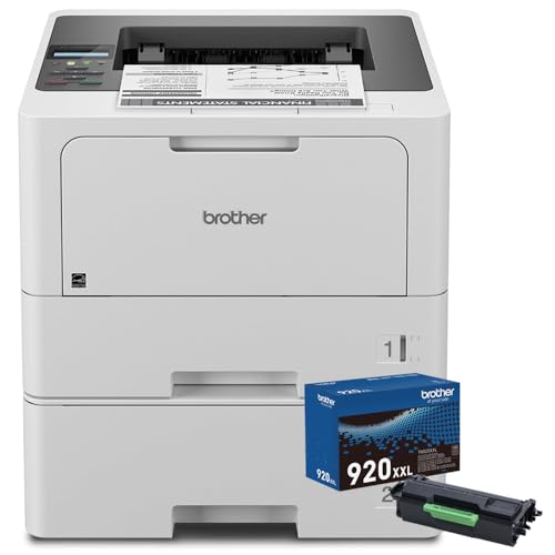 Brother Business Monochrome Laser Printer with Dual Paper Trays HLL5210DWT Bundle Genuine Super High Yield Toner Cartridge Black