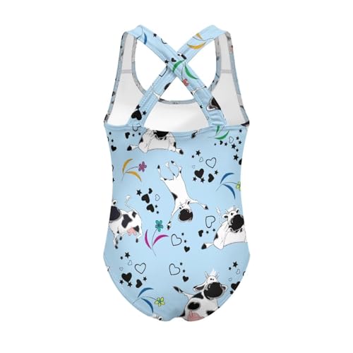 Image of Kid One Piece Swimsuit with Cross Back Girls Summer Sleeveles Swimwear for 5-14 Years