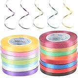 CINECE カーリング バルーン リボン 風船用 装飾用 プレゼント 100m ラッピング パーティー 誕生日 15個セット (カーリングリボン 15pcs)