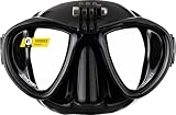 CRESSI Metis Action CAM Mask Noir/Noir - Máscara de Buceo Unisex de Reducido Volumen con Montura para Action CAM, Noir/Noir, Talla Única