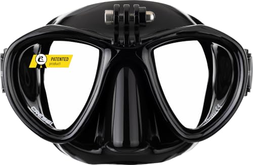 CRESSI Metis Action CAM Mask Noir/Noir - Máscara de Buceo Unisex de Reducido Volumen con Montura para Action CAM, Noir/Noir, Talla Única