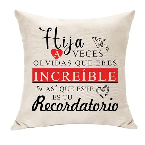 Hasodeo Eres Increíble Hija Regalos Originales Decorativas de Funda de Cojín Ideas Regalos para Chica Esponsales Cumpleaños Graduación Regalo Cojín Decoración 45x45 (Hija)