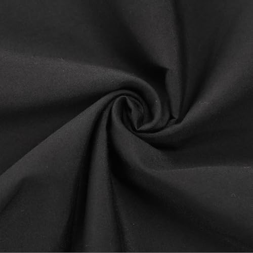 Cotton Polyester Fabric by The Yard - 60 Wide Broadcloth Fabric Soft Breathable Material - for Lining&Clothes Sewing (Black 1 Yard)