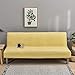 Pokrowce na łóżko na sofę 3-osobowe bez rękawów wodoodporne, bez podłokietników pokrowiec na kanapę rozciągliwy, składana kanapa narzuta na futon poliester (żółty)