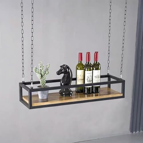Étagère de plafond murale à vin et support pot de fleurs métal pour décoration flottante