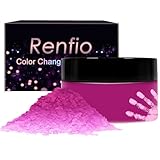 Renfio Thermochromic Pigment, 12g/0.42oz Temperature Activated Changes at 82℉/28℃ Resin Color Pigment Heat Sensitive Pigment Powder for Slime Add Ins Resin Dye Nail Fabric - Rose Pink to Colorless