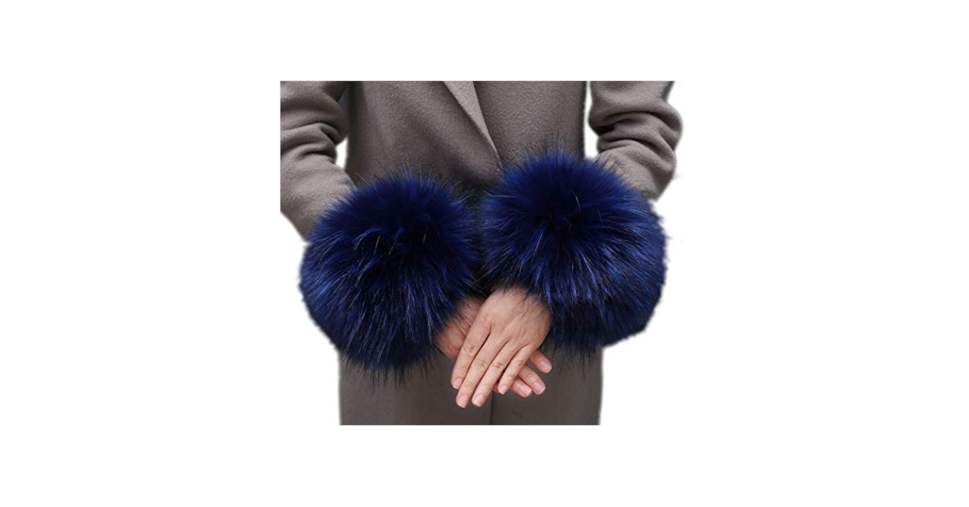 Tngan Winter Faux Fur Arm Warmers Short Furry Wrist Band