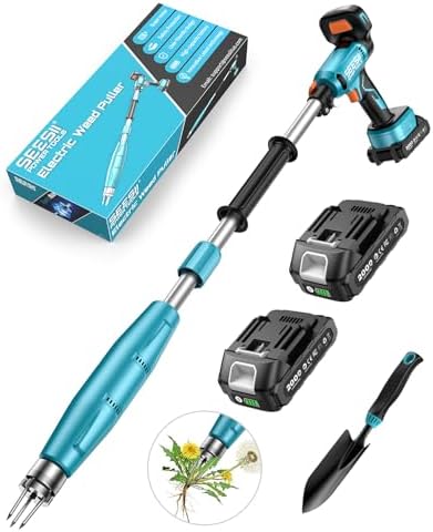 SEESII Stand-Up Weed Puller Tool with 40"-47" Adjustable Handle, ...