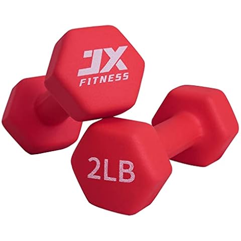 JX FITNESS Dumbbells Hand Weights Set of 2-Neoprene Coated Exercise Fitness Dumbbells for Home Gym Equipment Workouts Strength Training Free Weights for Women, and Youth (2lb,2 3 5 8 Pounds) Cover